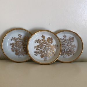 Set of 3 Vintage Porcelain Dishes from "Porcelaine de France" | Hand-painted
